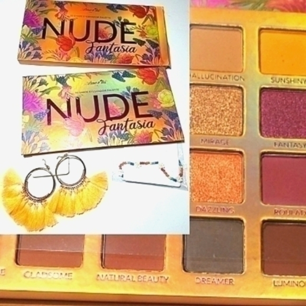 Tangerine Tassel Hoops & Nude Palette Bundle